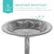Best Choice Products Outdoor Rustic Pedestal Bird Bath Accent for Garden, Yard w/ Fleur-de-Lis Accents